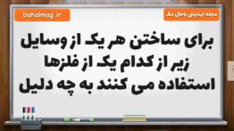 برای ساختن هر یک از وسایل زیر از کدام یک از فلزها استفاده می کنند به چه دلیل علوم ششم