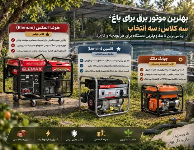 معرفی بهترین موتور برق برای باغ