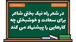 در شعر راه نیک بختی شاعر برای سعادت و خوشبختی چه کارهایی را پیشنهاد می کند فارسی هشتم