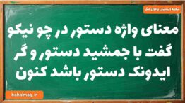 معنای واژه دستور در چو نیکو گفت با جمشید دستور و گر ایدونک دستور باشد کنون