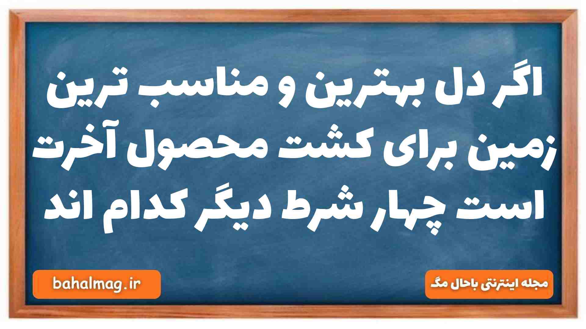 اگر دل بهترین و مناسب ترین زمین برای کشت محصول آخرت است چهار شرط دیگر کدام اند