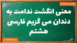 معنی انگشت ندامت به دندان می گزیم فارسی هشتم