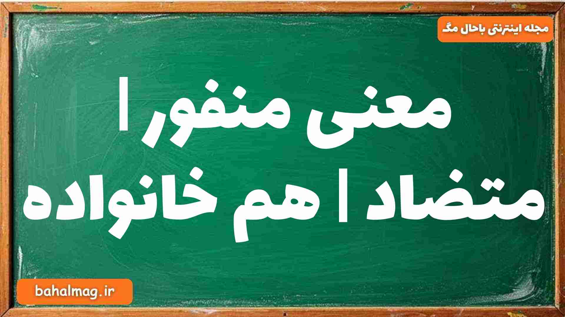 معنی منفور | متضاد | هم خانواده